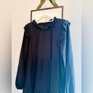 Black Ruffled Long Sleeve